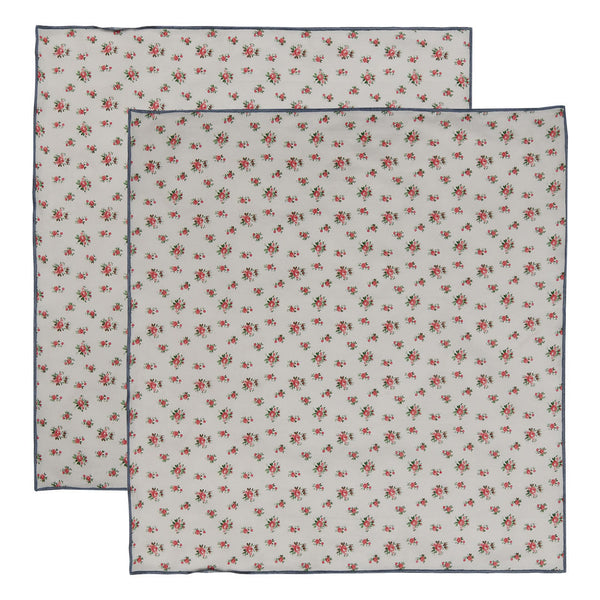 Flowers Design Printed Pack of 2 Napkins Set