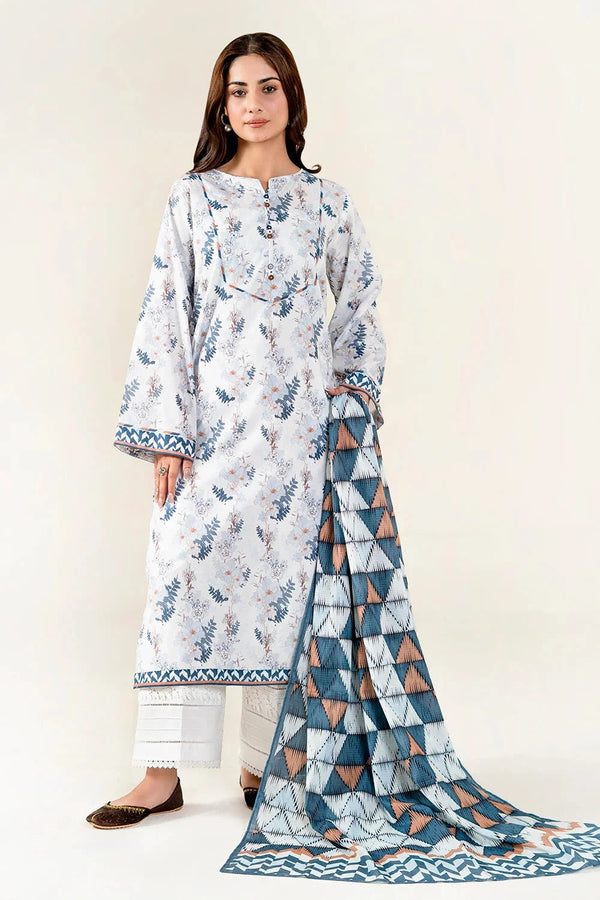 2PC Unstitched Printed Lawn Shirt & Dupatta | KSD-4053