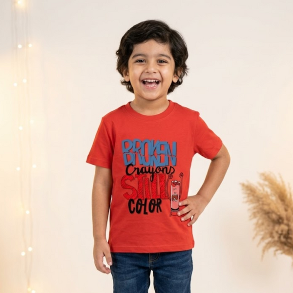 Broken Crayons Red T-Shirt