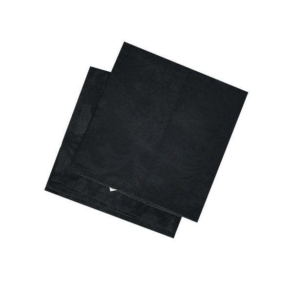 Flower Motive Design Black Pack of 2 Napkins Set