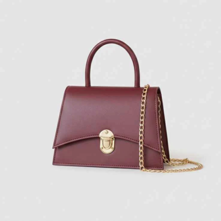 Mira Maroon Handbag - Elegant Chain Shoulder Bag for Women
