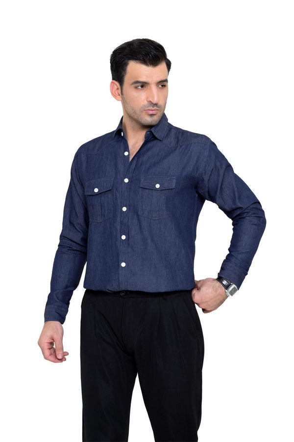 NAVY BLUE DENIM SHIRT
