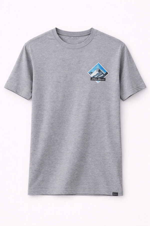 EDBR Men's Mountain Printed See You At The Top Crew Neck T-Shirt