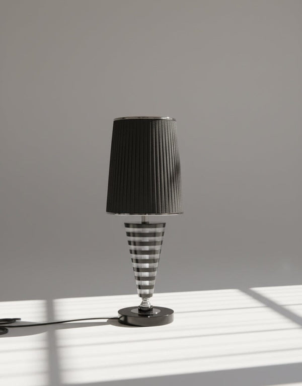 Modern Black Striped Table Lamp