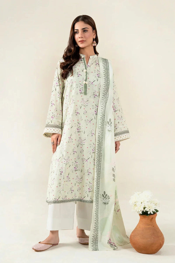 2PC Unstitched Printed Lawn Shirt & Dupatta | KSD-4057