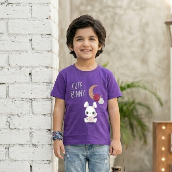 Cute Bunny Purple Dark T-Shirt