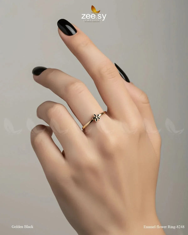 Enamel flower Ring-8248