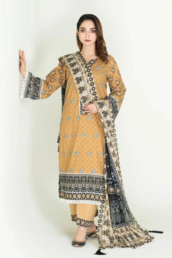 3PC Stitched Embroidered Lawn Suit | KL-RTW-3901